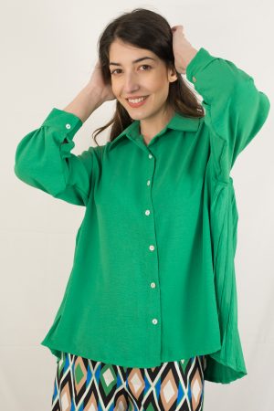 Φαρδύ πράσινο πουκάμισο