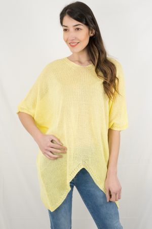 Διάτρητη κίτρινη μπλούζα